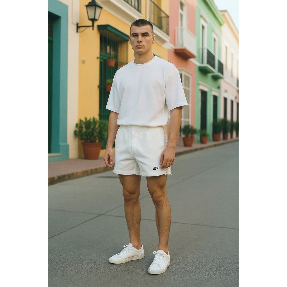 Vintage Nike Men’s Tennis Shorts White Stripe Deadstock Sz 38 NWT 90's